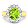 Image 3 : 14KT Yellow Gold 2.3ctw Peridot and Diamond Ring