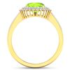 Image 4 : 14KT Yellow Gold 1.6ctw Peridot and Diamond Ring