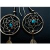 Image 3 : Native American Sterling Turquoise Earrings