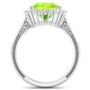 Image 4 : 14KT White Gold 2.6ctw Peridot and Diamond Ring