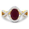 Image 3 : 14KT Yellow Gold 1.5ctw Ruby and Diamond Ring