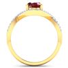 Image 4 : 14KT Yellow Gold 1.5ctw Ruby and Diamond Ring