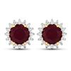 Image 1 : 14KT Yellow Gold 2.1ctw Ruby and Diamond Earrings