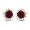 Image 2 : 14KT Yellow Gold 2.1ctw Ruby and Diamond Earrings
