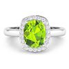 Image 1 : 14KT White Gold 2ctw Peridot and Diamond Ring