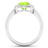 Image 4 : 14KT White Gold 2ctw Peridot and Diamond Ring
