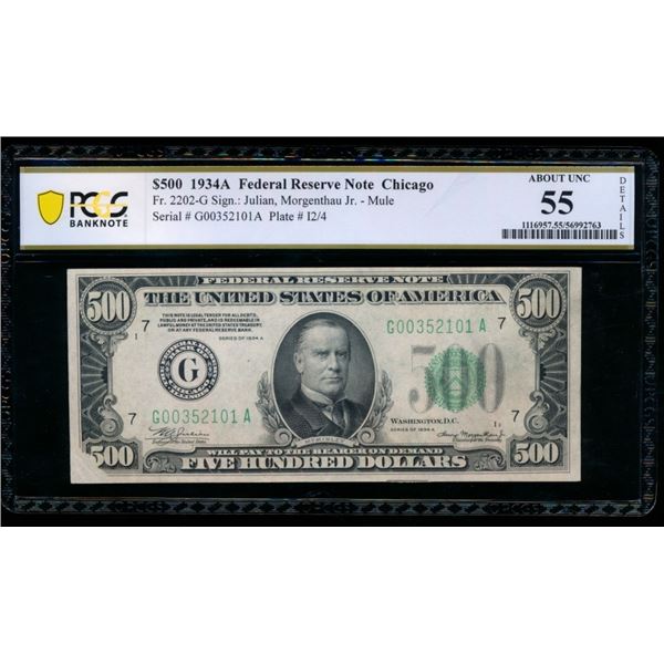 1934A $500 Chicago FRN PCGS 55