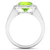 Image 4 : 14KT White Gold 3.85ctw Peridot and Diamond Ring