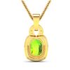 Image 2 : 14KT Yellow Gold 2ctw Peridot and Diamond Pendant