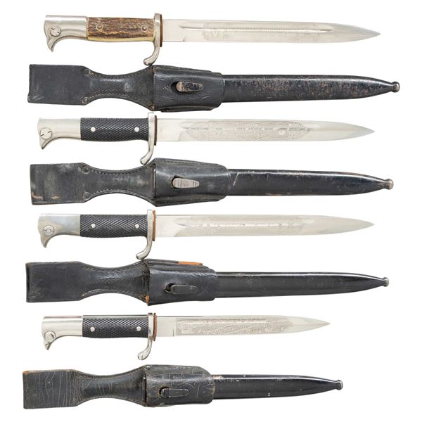 4 WWII GERMAN ENGRAVED DRESS BAYONETS