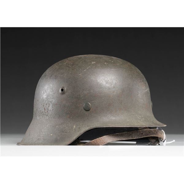 WWII GERMAN M1942 BATTLE HELMET.