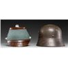 Image 3 : WWI GERMAN HELMET & WWII GERMAN POLICE SHAKO.