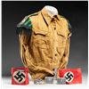 Image 1 : WWII GERMAN HJ UNIFORM, ARMBANDS, BADGE & MORE.