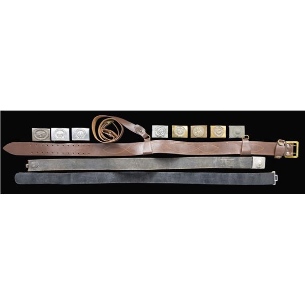 GERMAN BELTS & BUCKLES, BUCKLES, & A RUSSIAN BELT.