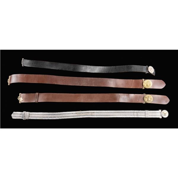 4 WWII GERMAN OFFICER BELTS AND BUCKLES..