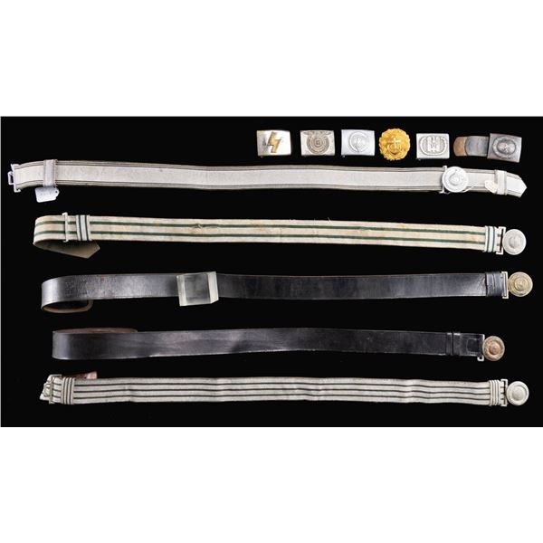 11 WWII GERMAN BELTS & BUCKLES.