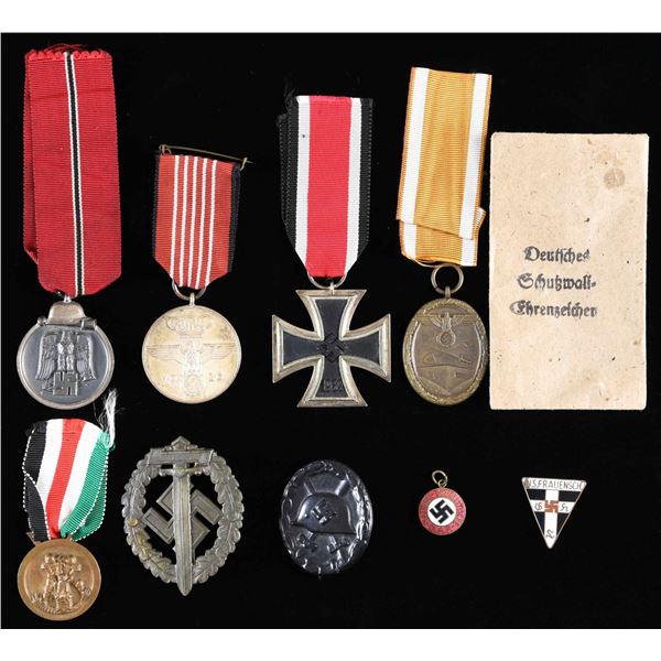 WWII GERMAN MEDALS, PINS, BADGES.