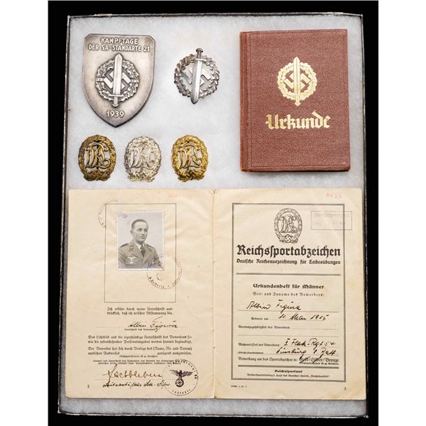 WWII GERMAN SPORTS AWARD GROUP.