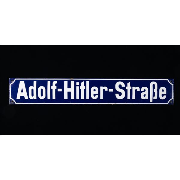 WWII GERMAN ADOLF HITLER STRASSE STREET SIGN.