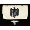 Image 3 : WWII GERMAN BANNER, FLAG, AN ARMBAND, AND A CAP