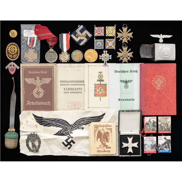 WWI & WWII GERMAN MEDALS, BADGES, ID BOOKS & MORE.