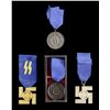 Image 1 : 4 WWII STYLE GERMAN SS LONG SERVICE MEDALS.