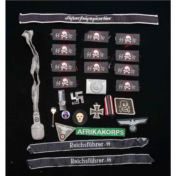 REPRODUCTION WWII GERMAN CLOTH, BELT BUCKLE & MORE