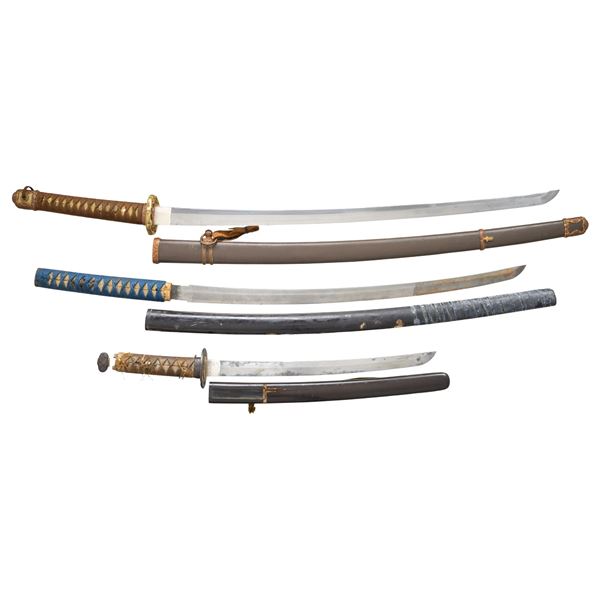 1 JAPANESE KATANA AND 2 WAKIZASHI