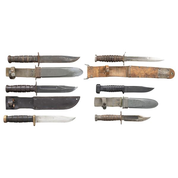 LOT OF 6 U.S. FIGHTING KNIVES.