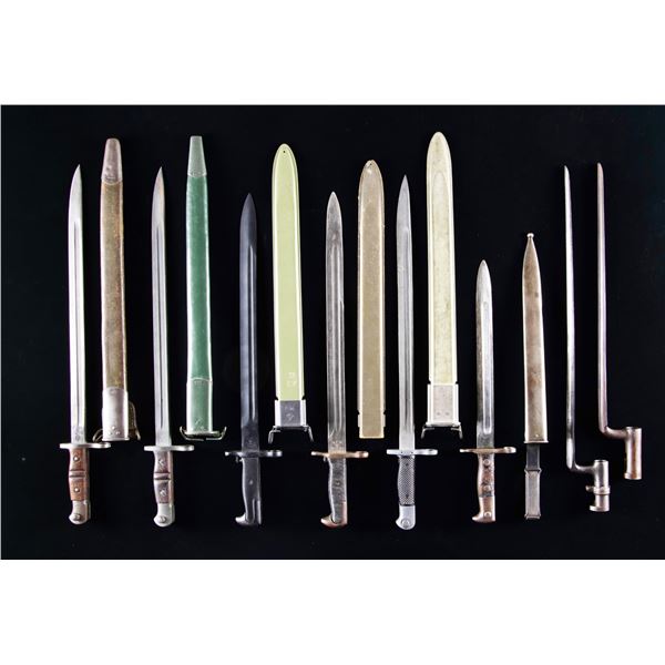 INTERESTING GROUPING OF EIGHT U.S. BAYONETS.