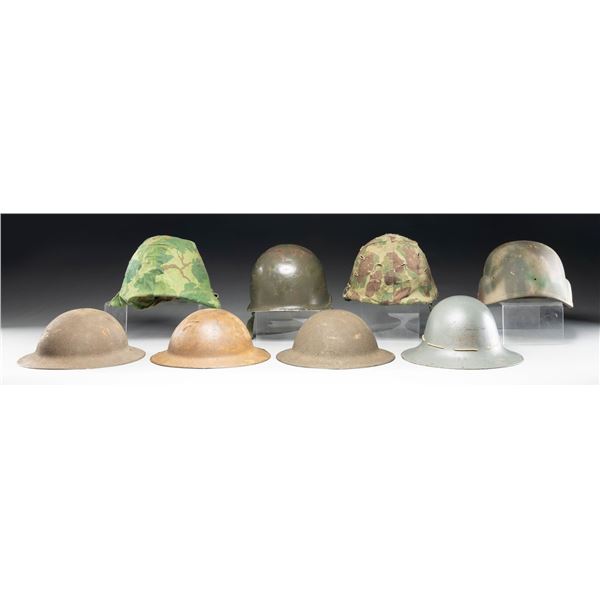 9 AMERICAN HELMETS AND A BRITISH EXAMPLE.