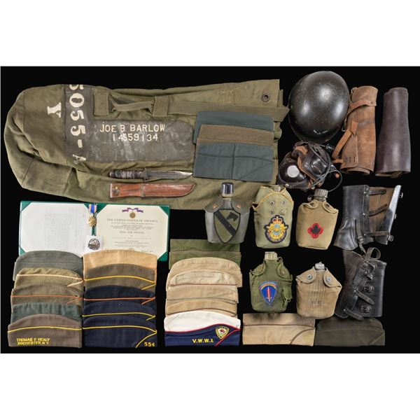 WWII AND AFTER US MILITARY EQUIPMENT, HATS, & MORE