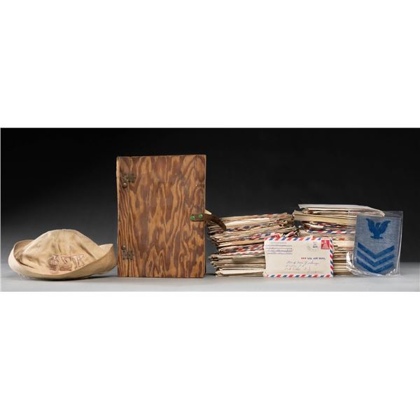 WWII U.S.G.I. SCRAPBOOK, CAP, & LARGE COLLECTION