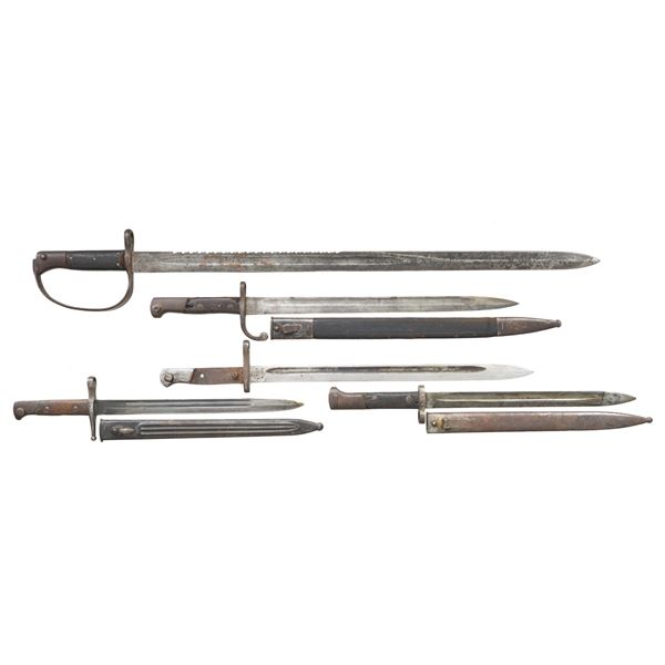 LOT OF 5 MIXED BAYONETS.