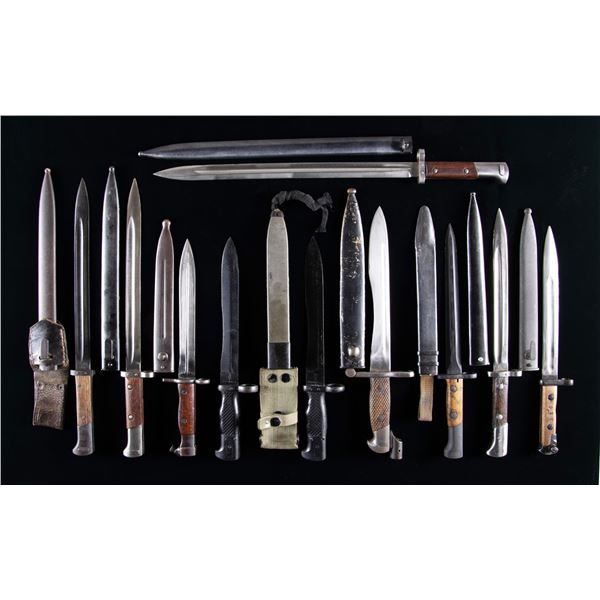 INTERESTING GROUPING OF 10 BAYONETS.