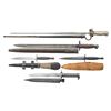 Image 2 : LOT OF 3 FOREIGN BAYONETS & 2 FIGHTING KNIVES.