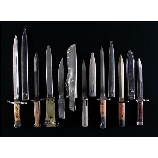INTERESTING GROUPING OF SEVEN EUROPEAN BAYONETS.