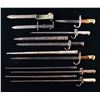 Image 1 : SIX FRENCH BAYONETS AND ONE TRENCH KNIFE.