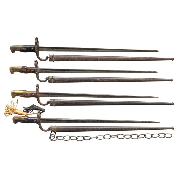 LOT OF FOUR FRENCH BAYONETS.