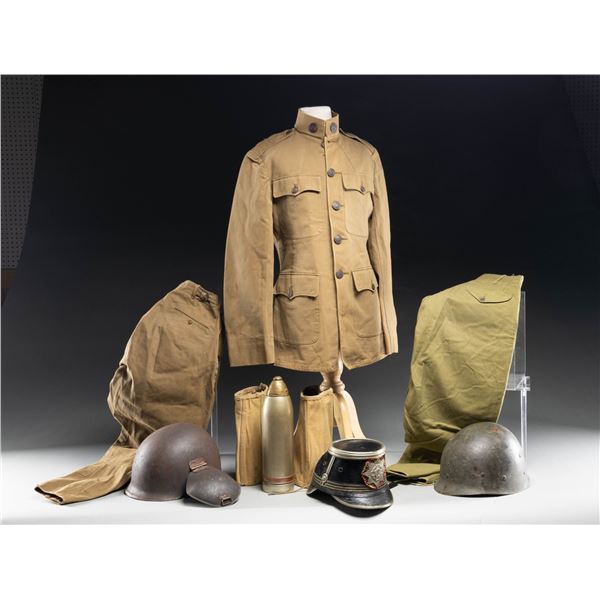 WWI AUSTRIAN SHAKO, AMERICAN HELMETS, AND MORE.
