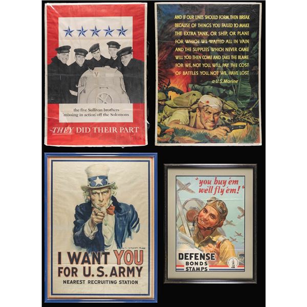 4 WORLD WAR 1 & 2 US PROPAGANDA POSTERS