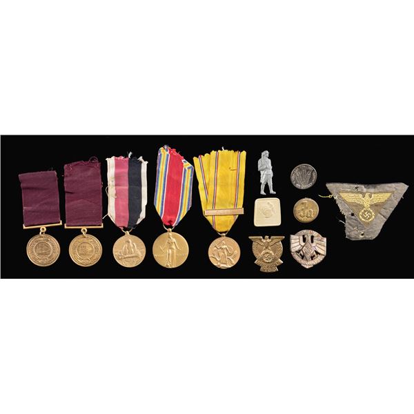 WWI GERMAN ITEMS AND US MILITARY MEDALS.