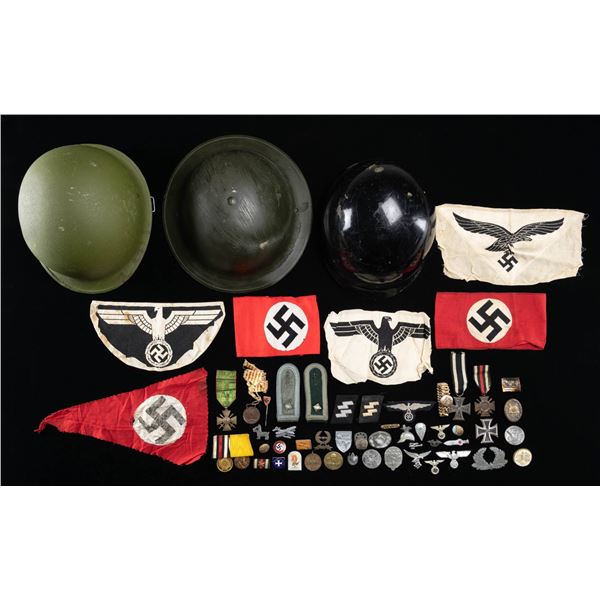 WWII GERMAN MEDALS, PINS, CLOTH, INSIGNIA, & MORE.