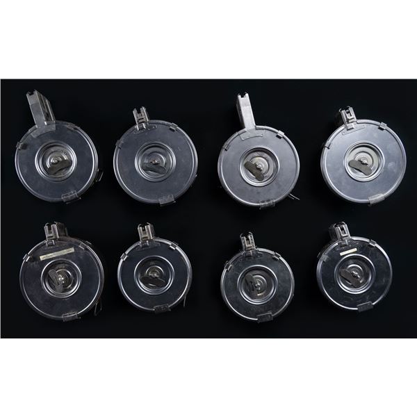 LOT OF 8 CHINESE AK & AR PATTERN DRUM MAGAZINES.