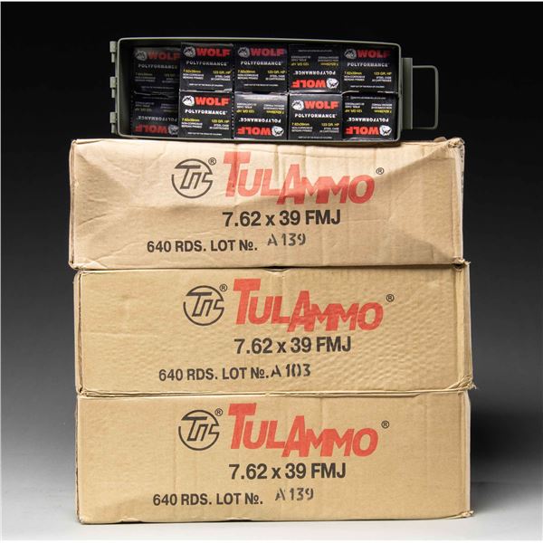 2,280 ROUNDS OF TULA & WOLF 7.62X39 AMMO.