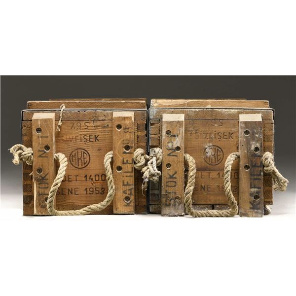 2 CRATES OF TURKISH 8MM MAUSER MILITARY AMMO.