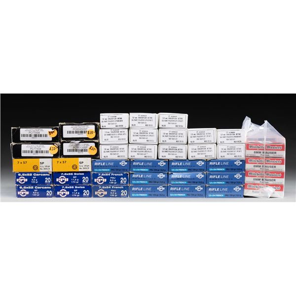 VARIED VINTAGE MILITARY RIFLE AMMO LOT.