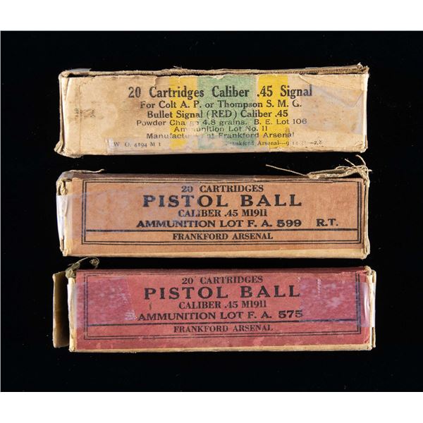 3 BOXES OF US MILITARY 45 ACP AMMO.