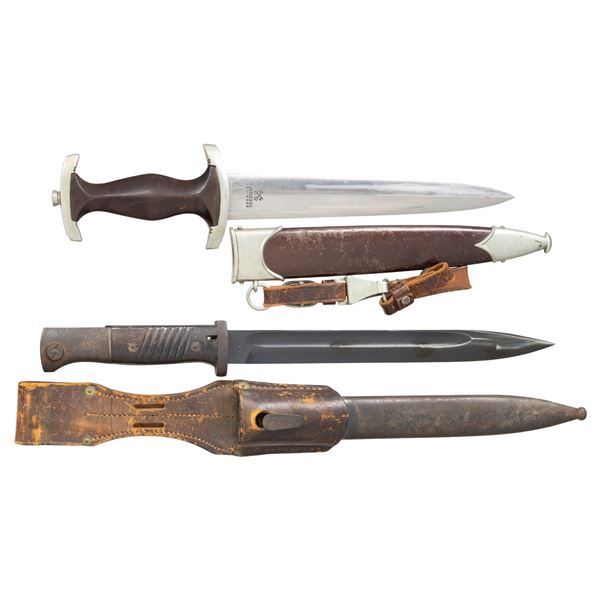WWII GERMAN SA DAGGER AND K-98 BAYONET.
