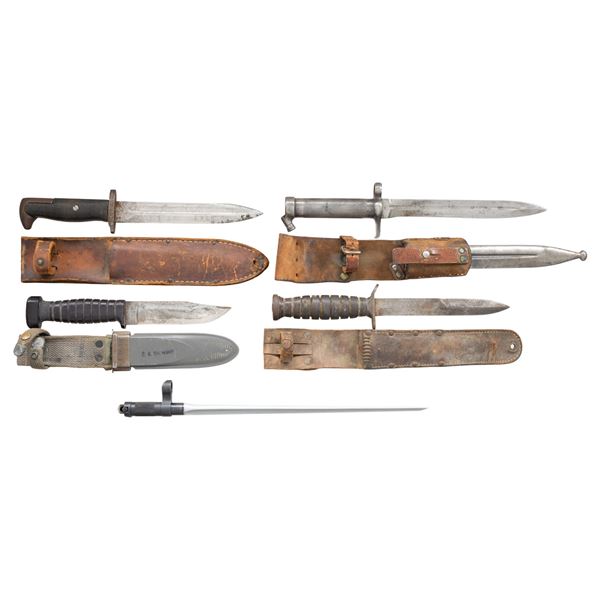 GROUP OF 5 BAYONETS & KNIVES
